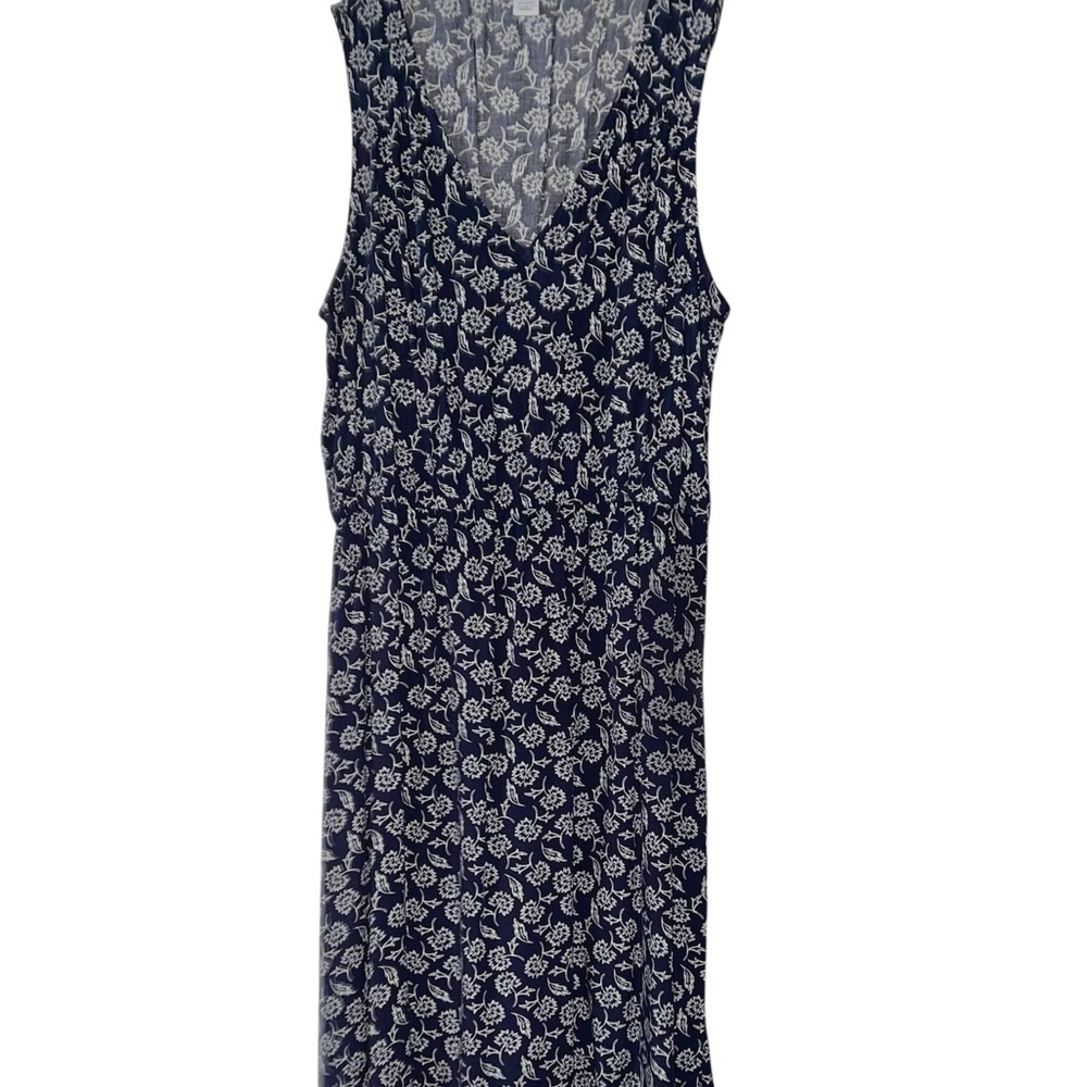 Old Navy Floral Navy Blue & White Dress Sz M